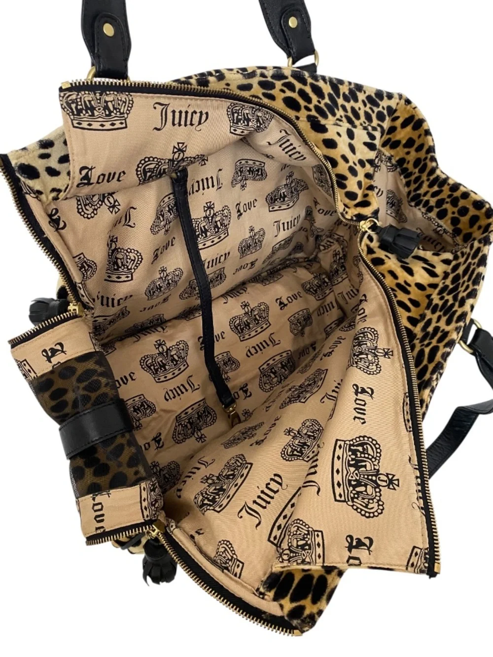 Vintage RARE Juicy Couture Cheetah Velour Pet Carrier Bag Y2K Doggy Couture